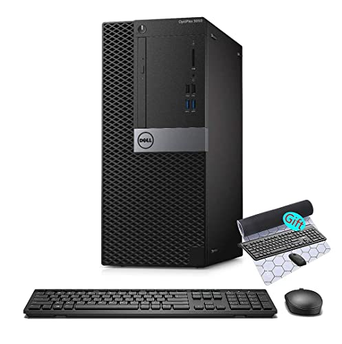 Dell 5050 Mini Tower Intel DDR4 NVMe SSD + 2TB HDD AX200 Built-in Wi-Fi 6 BT Dual Monitor Support Wireless Keyboard and Mouse Win10 Pro (Renewed)