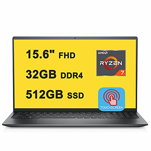 Dell Inspiron 15 5000 5515 Premium Laptop I 15.6" FHD WVA Touchscreen I AMD Octa-Core Ryzen 7 5700U I 16GB DDR4 512GB SSD I Fingerprint Backlit KB HDMI USB-C WIFI6 Win10 (Renewed)